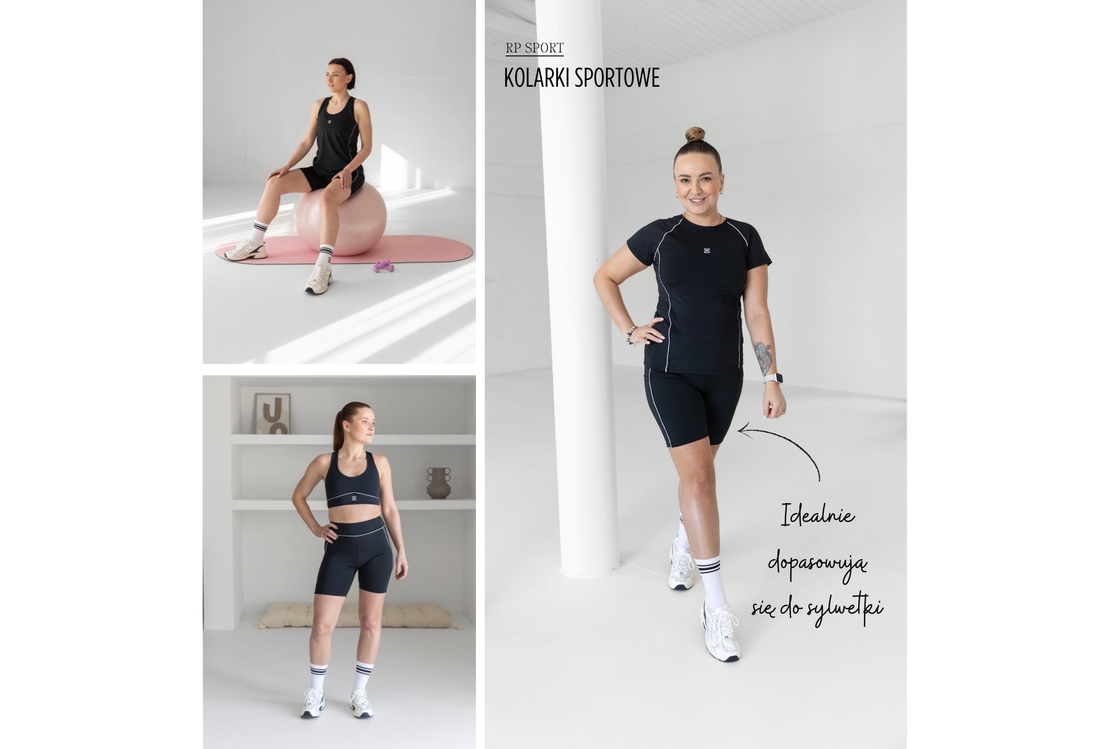 Produkt: Kolarki Sportowe. Czarne kolarki idealnie dopasowujące się do sylwetki