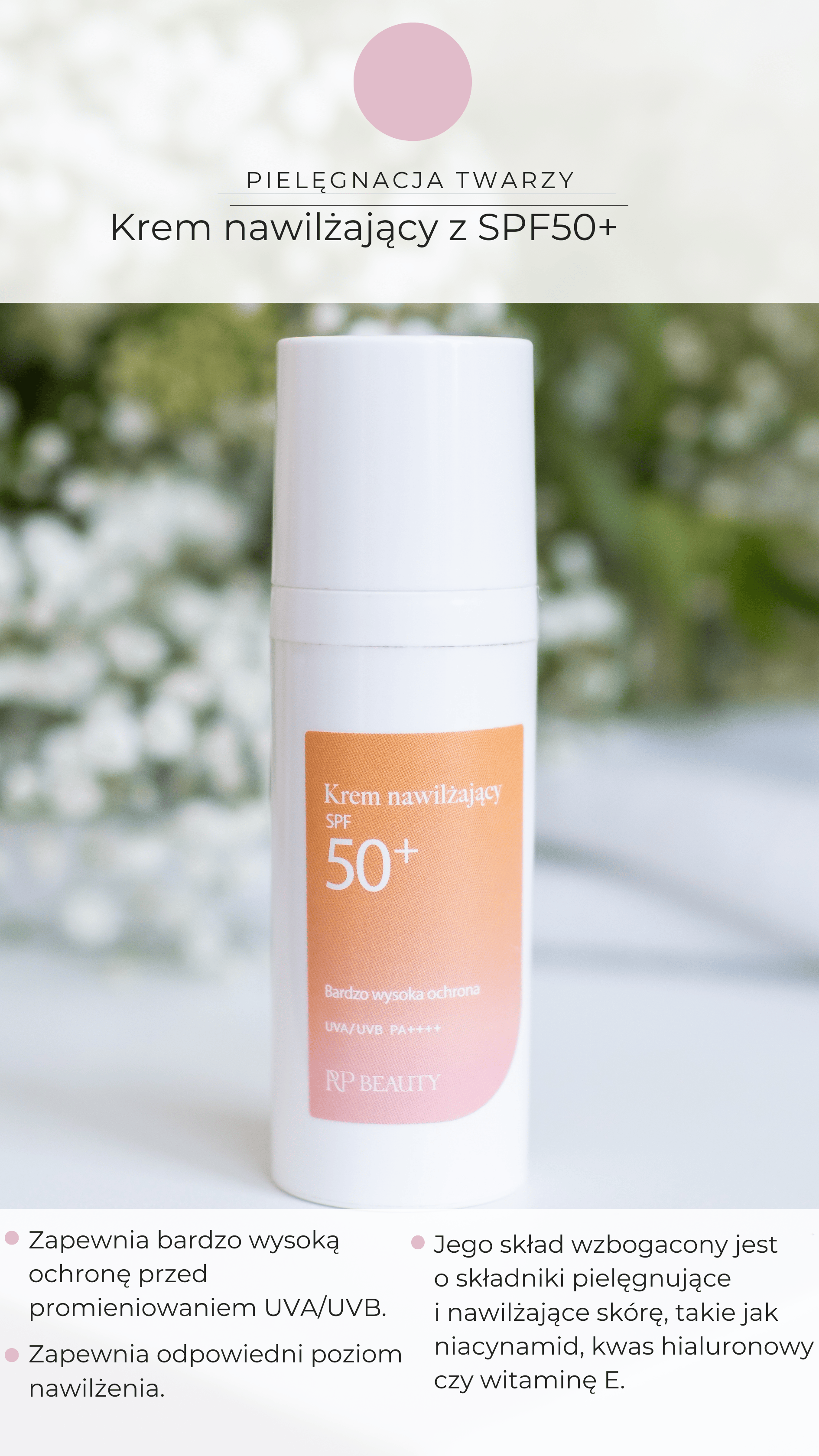 Krem nawilżający z SPF50+
