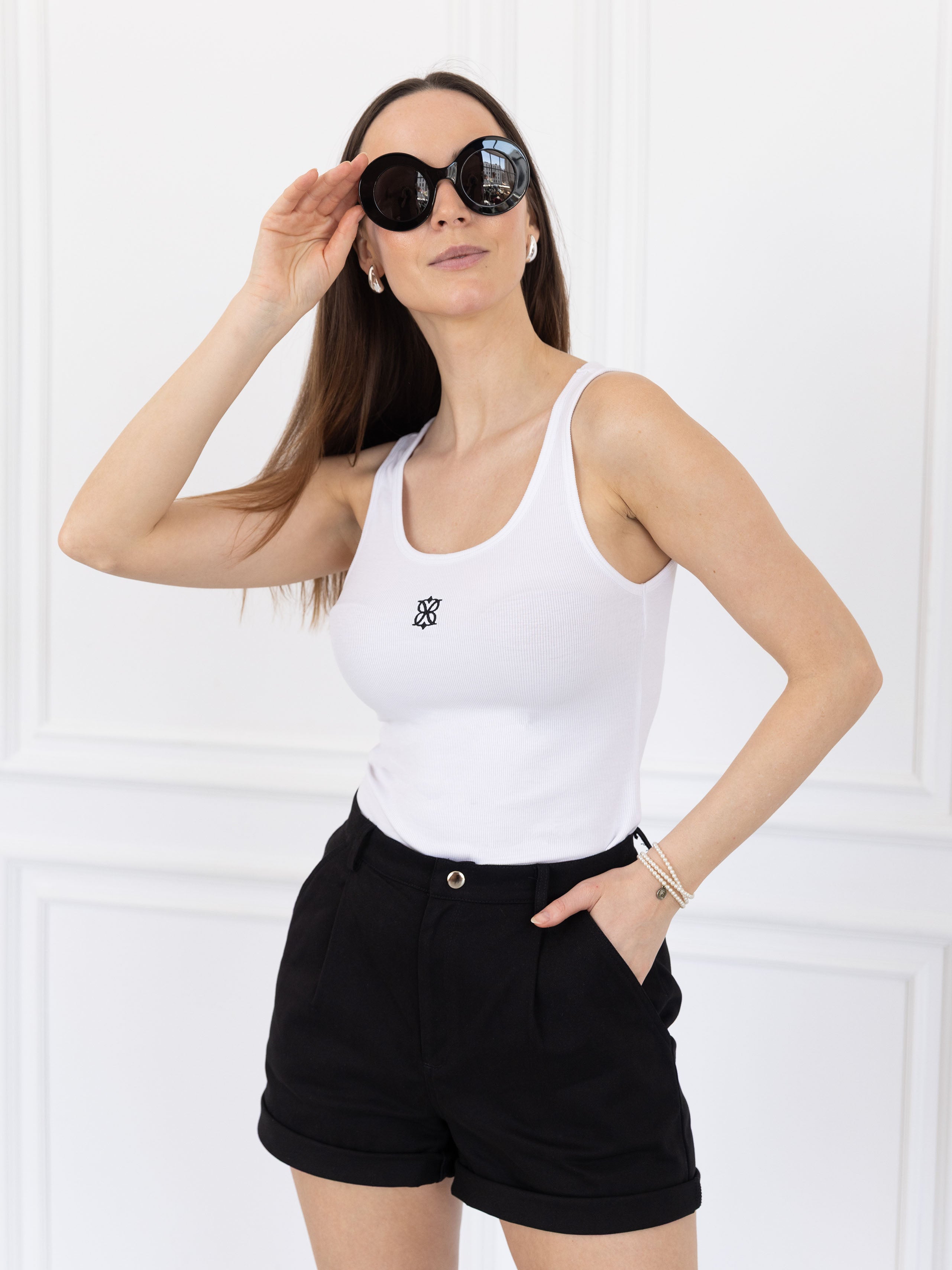 Top Tola prążek z haftem