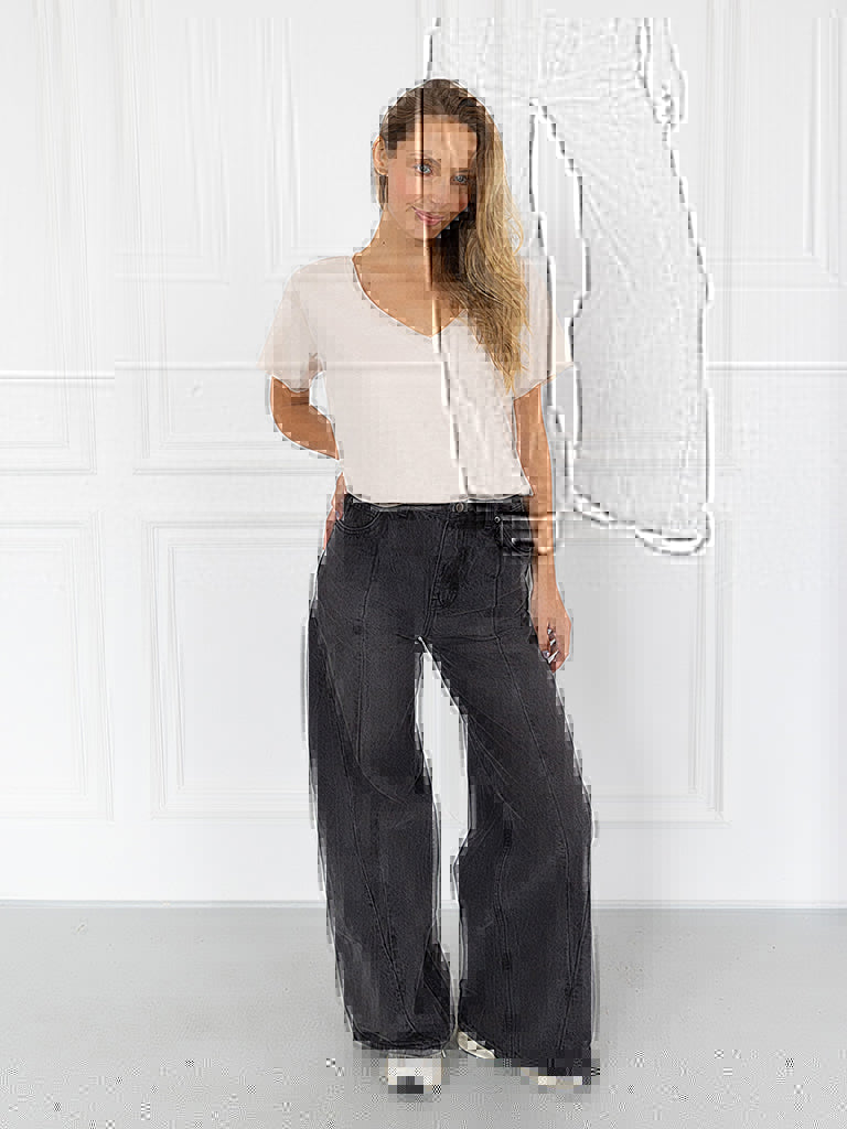 T-shirt Ola krótki rękaw serek